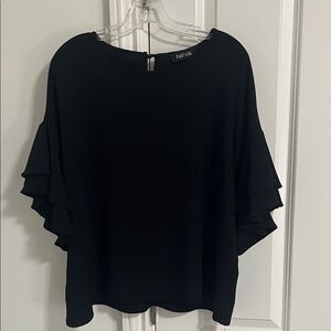 fab'rik Black Ruffle Sleeve Blouse
